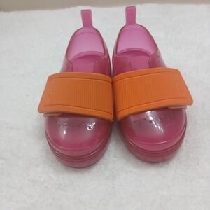 Mini Melissa Pink Water Shoes with Orange Strap